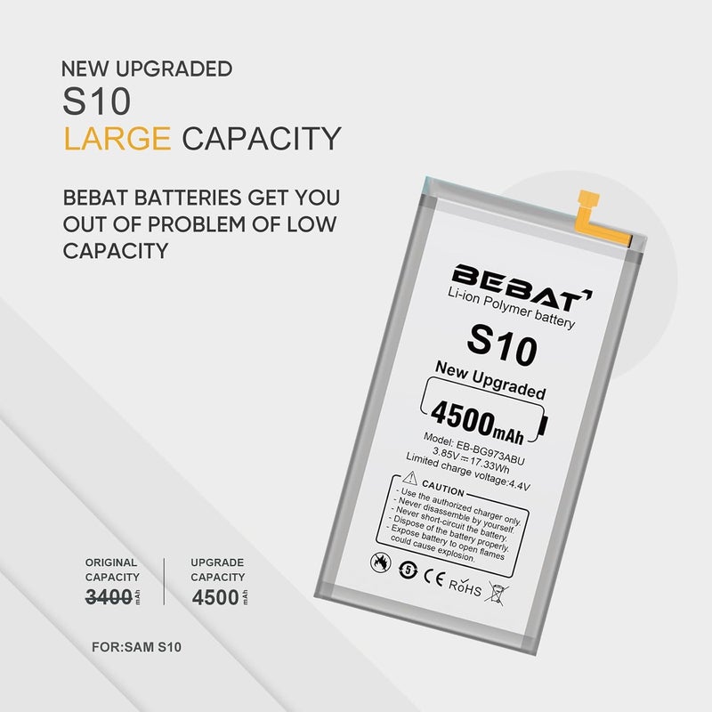 BEBAT Replacement Battery for Samsung Galaxy,High Capacity Lithium Polymer Battery (S10) - Image 2
